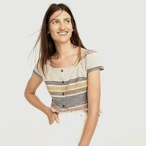 Madewell (Texture and Thread) Button-Front Top in Stripe Size XS